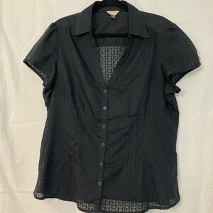 Sonoma Sheer Black Buttoned Top